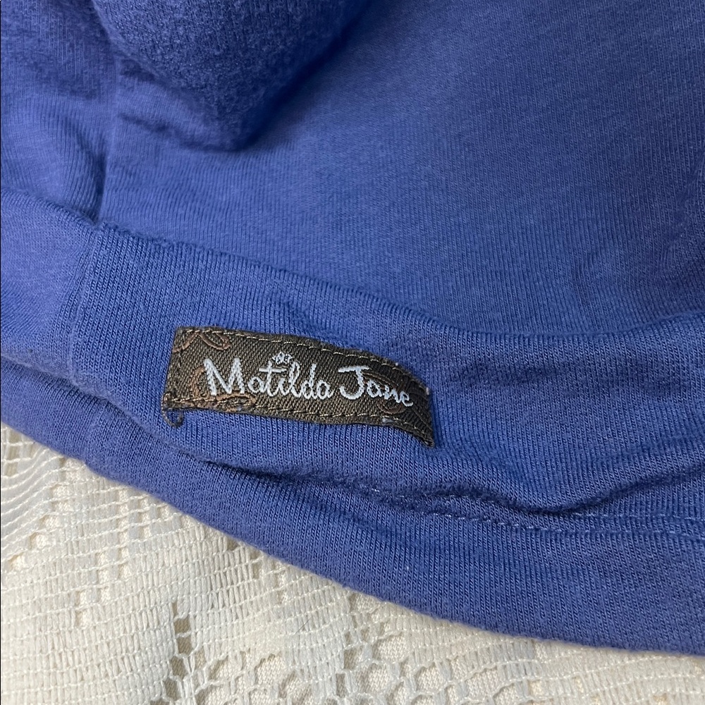 Matilda Jane Blue Hooded Top with Floral Details Women's Size Large - Picture 5 of 8